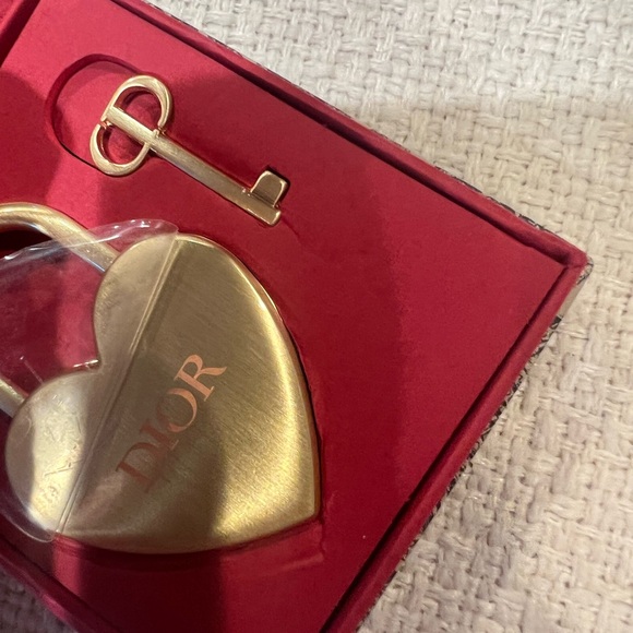 Dior Gold Heart Lock and Key Set - Picture 2 of 4